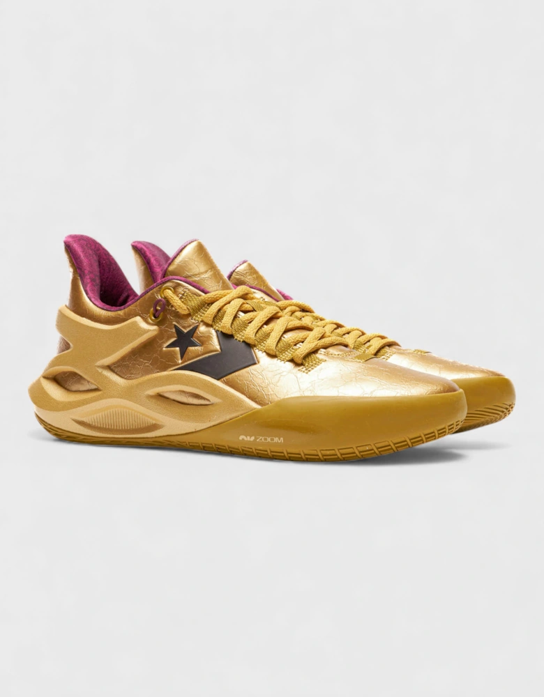 Converse x Willy Wonka All Star Basketball Golden Ticket Gold Sneakers