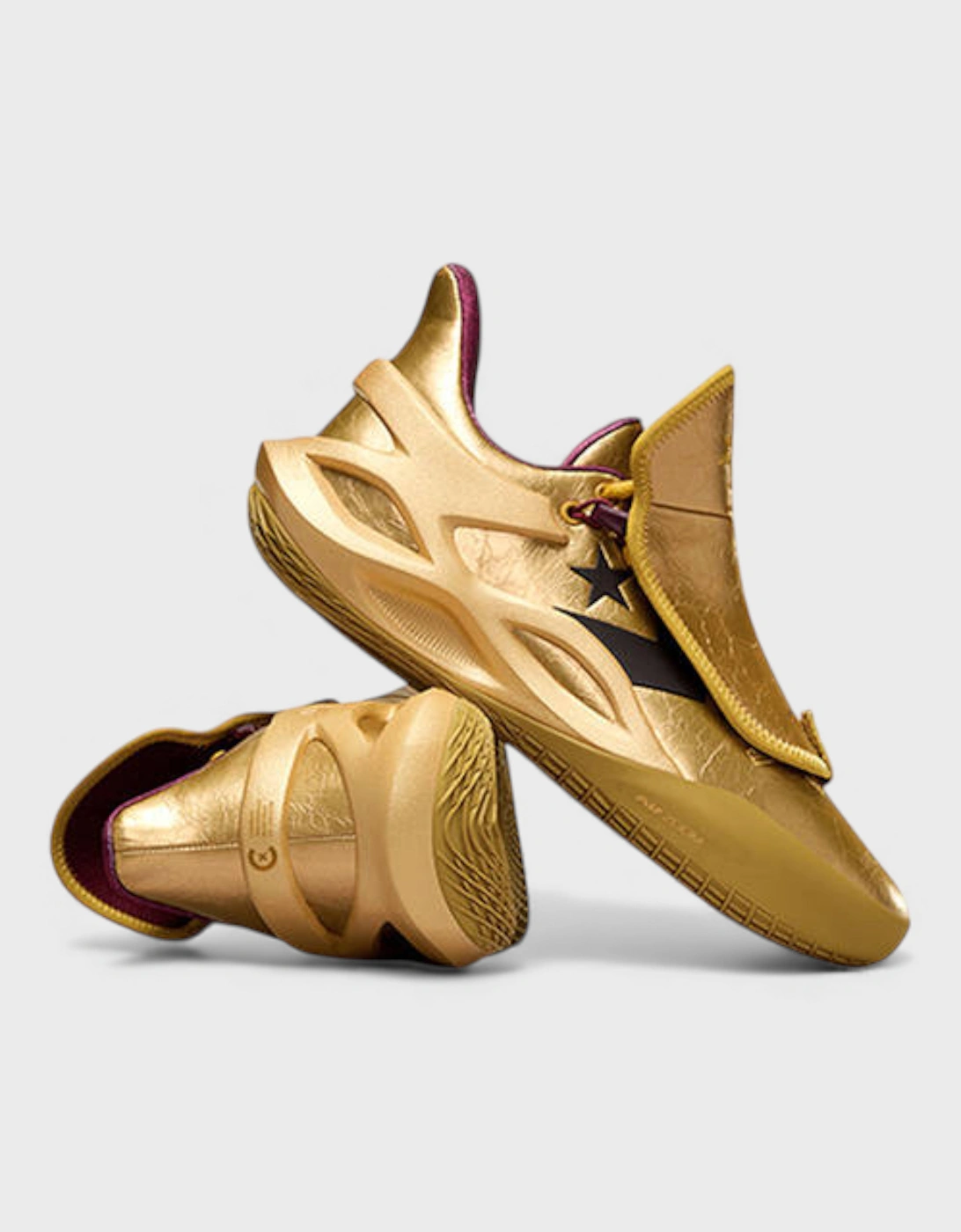 Converse x Willy Wonka All Star Basketball Golden Ticket Gold Sneakers