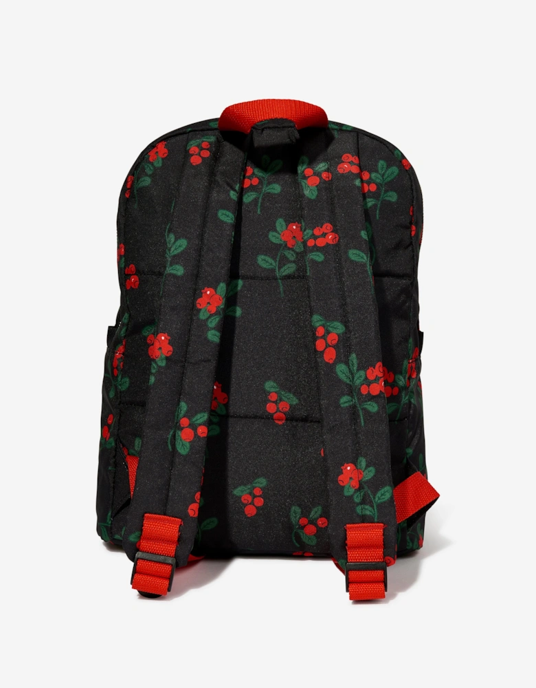 Girls Lingonberries AOP Backpack in Black (35cm)