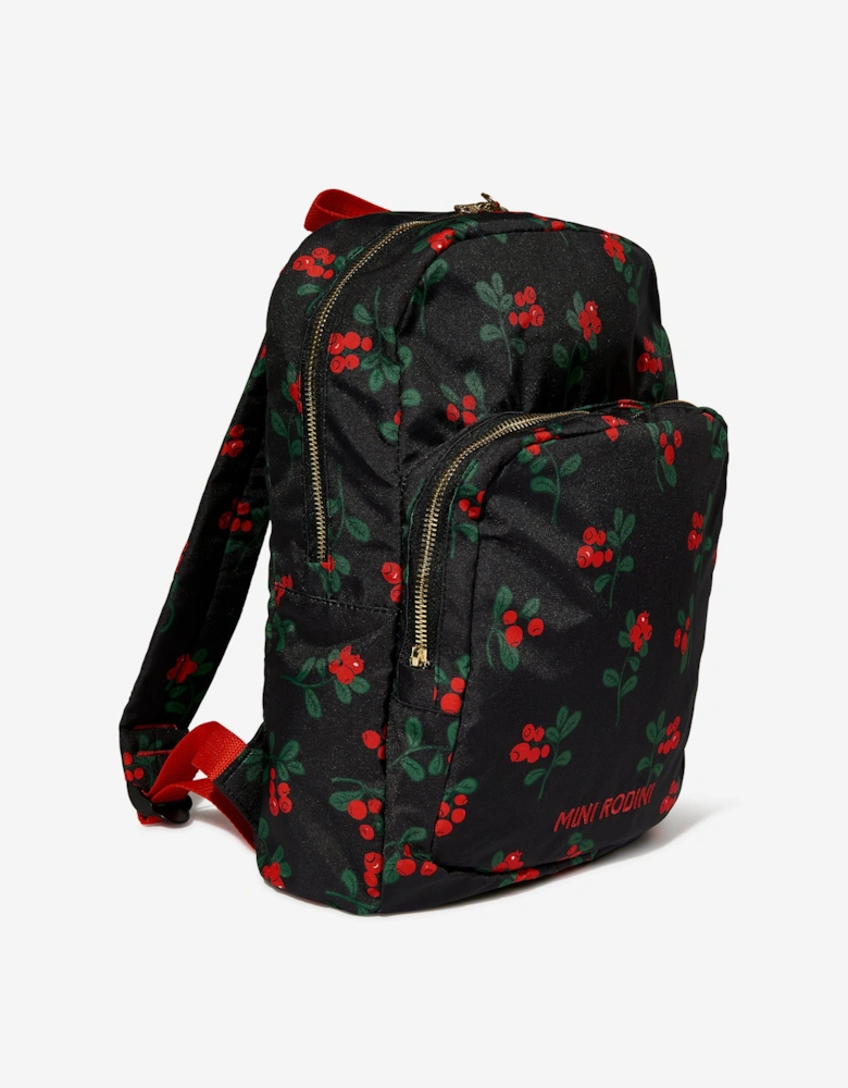 Girls Lingonberries AOP Backpack in Black (35cm)