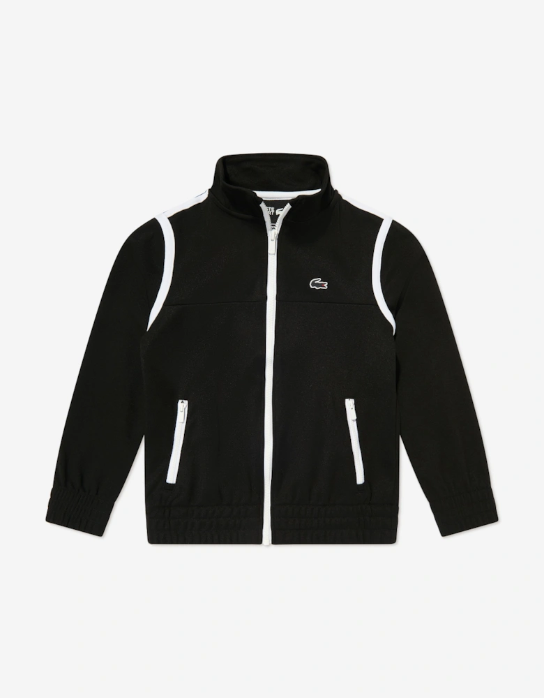 Boys Contrast Seam Track Jacket in Black