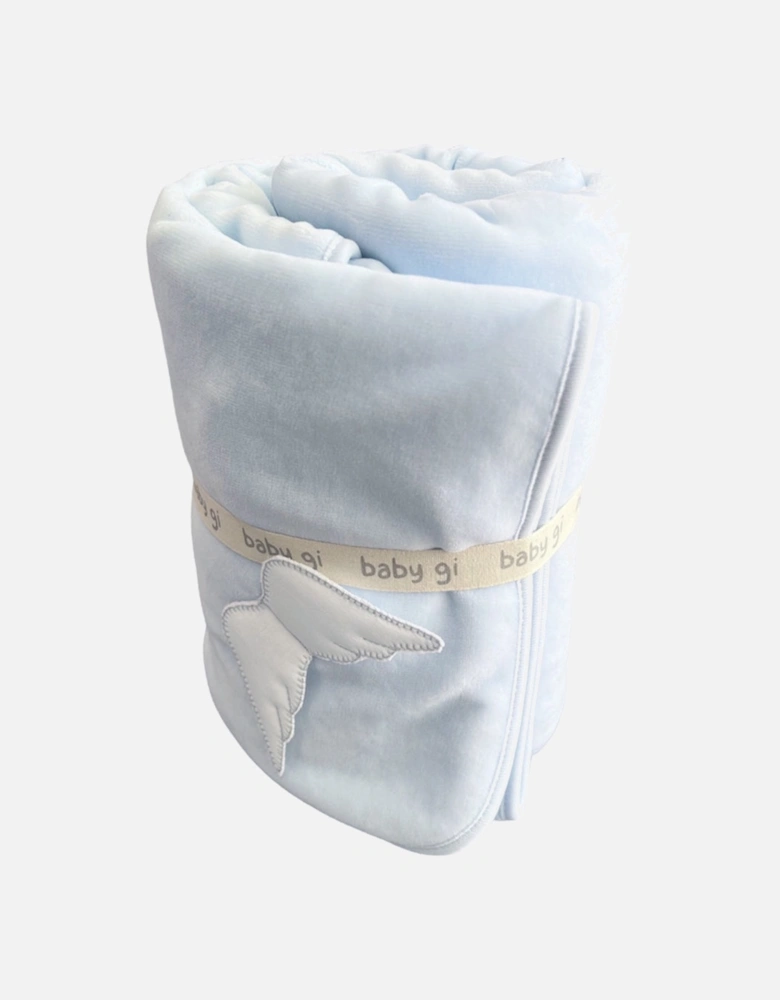 Blue Angel Wing Velour Blanket