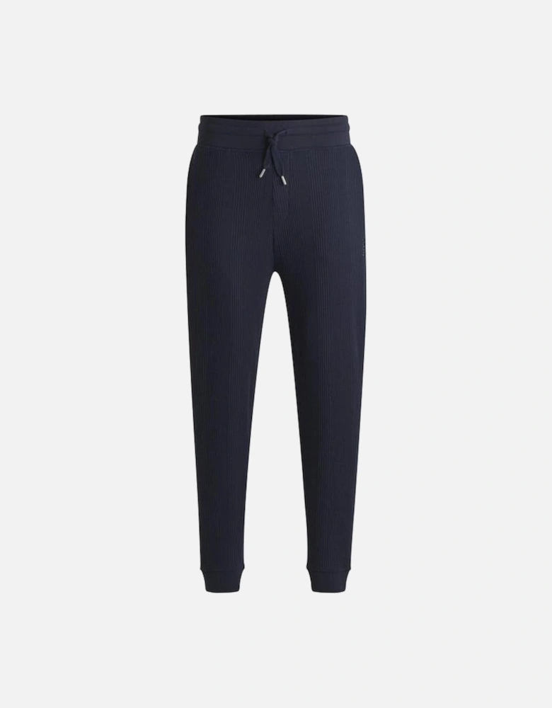 BOSS Regular-rise Waffle Structure Jogging Bottoms, Dark Blue