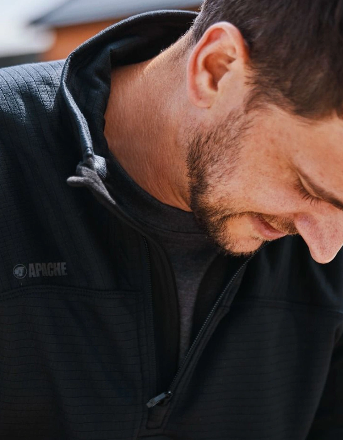 ATS TECH Mens Quarter-Zip Fleece Black