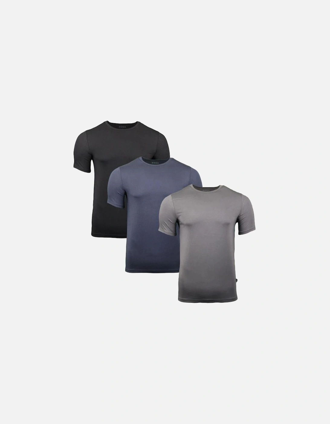 BOSS 3-Pack Bamboo T-Shirts, Black/Grey/Navy, 5 of 4