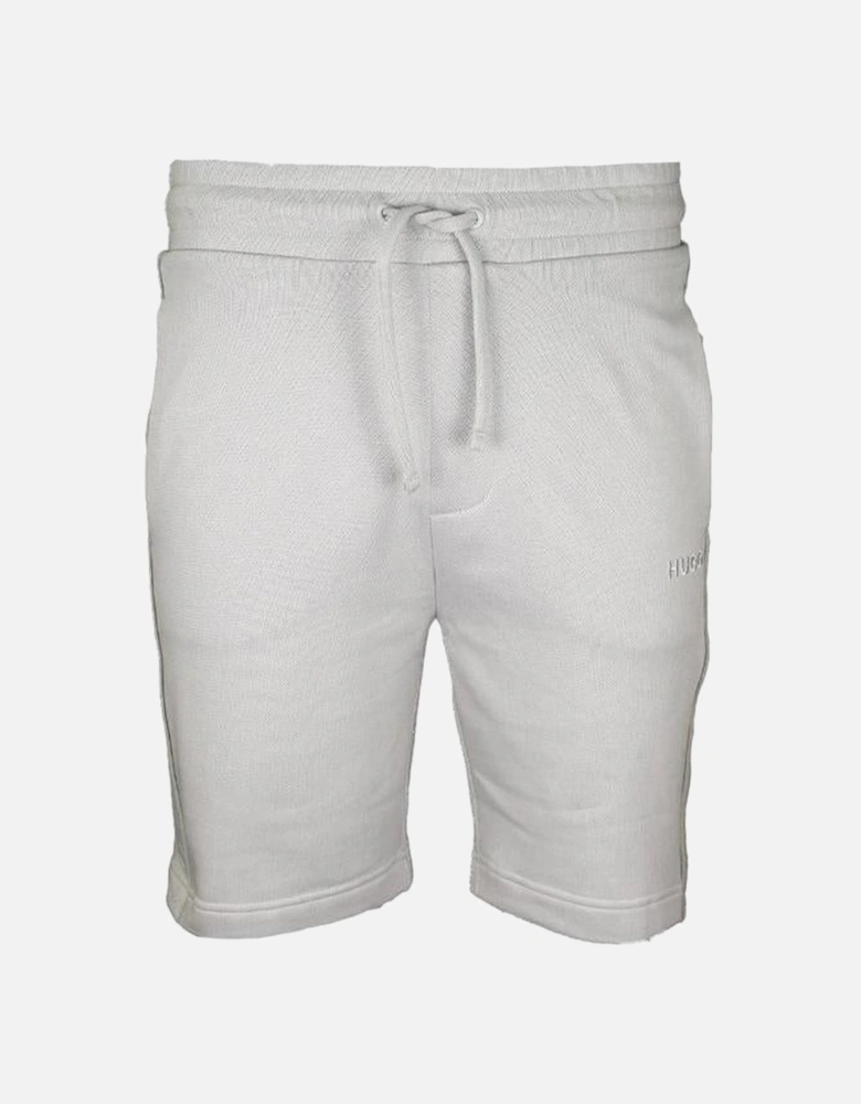 HUGO Cotton Terry Tonal Logo Shorts, Light Grey