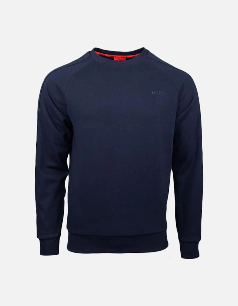 HUGO Cotton Terry Tonal Logo Sweatshirt, Dark Blue