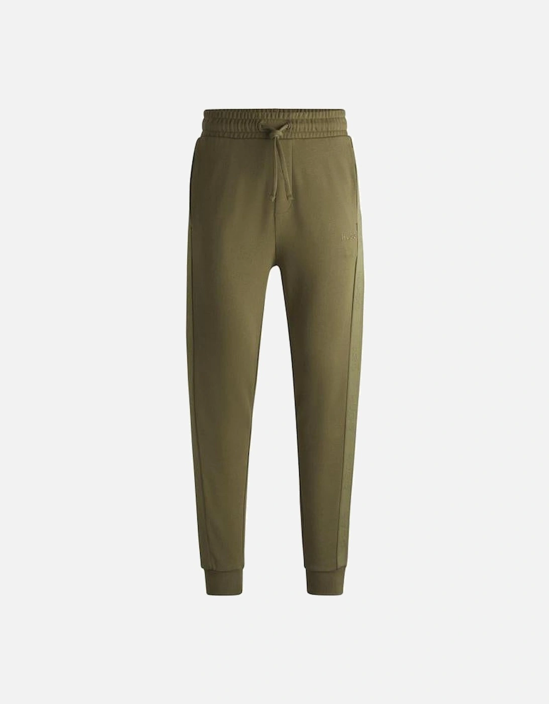 HUGO Cotton Terry Tonal Logo Jogging Bottoms, Green, 2 of 1