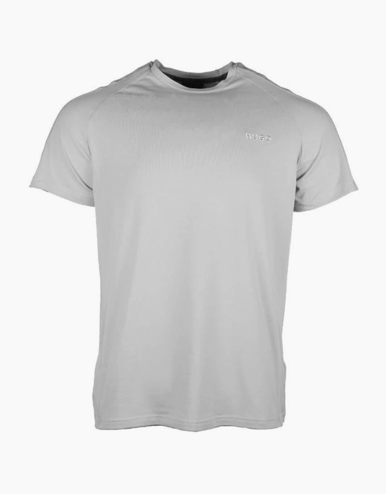 HUGO Tonal Logo Stretch Cotton T-Shirt, Light Grey