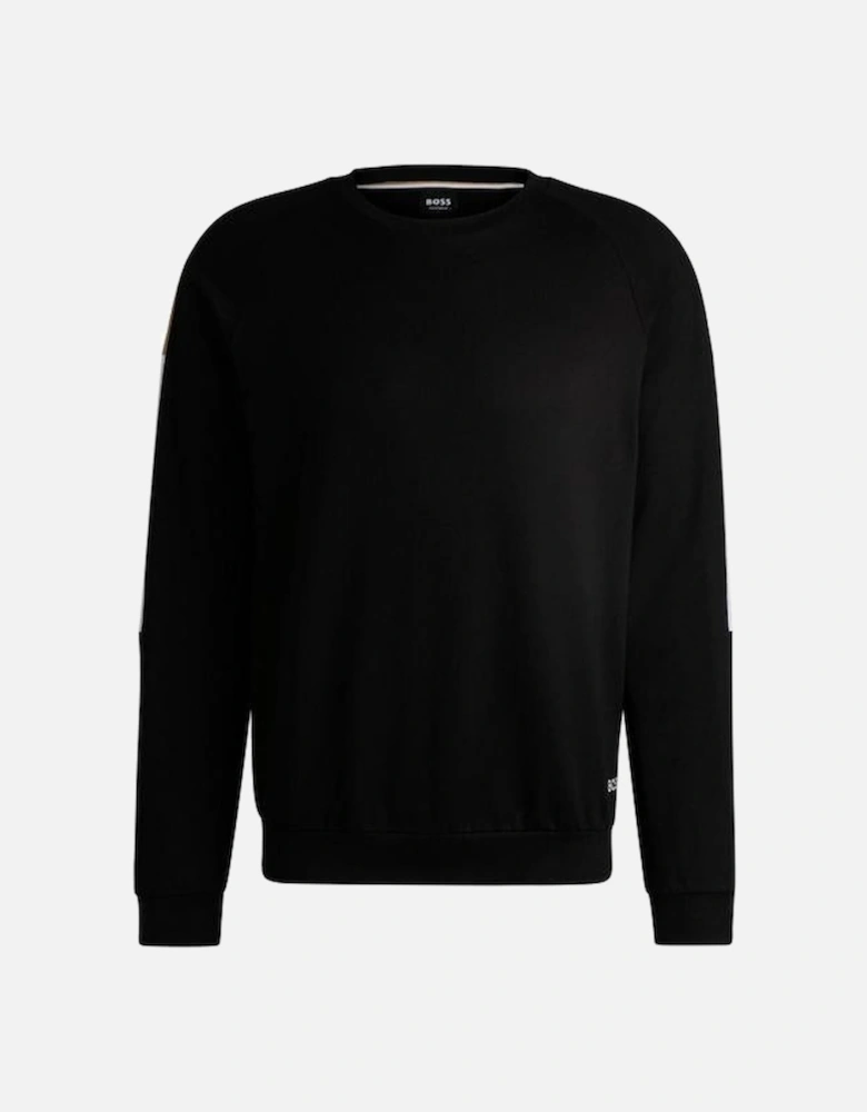 BOSS Regular-fit sweatshirt in cotton terry, Black