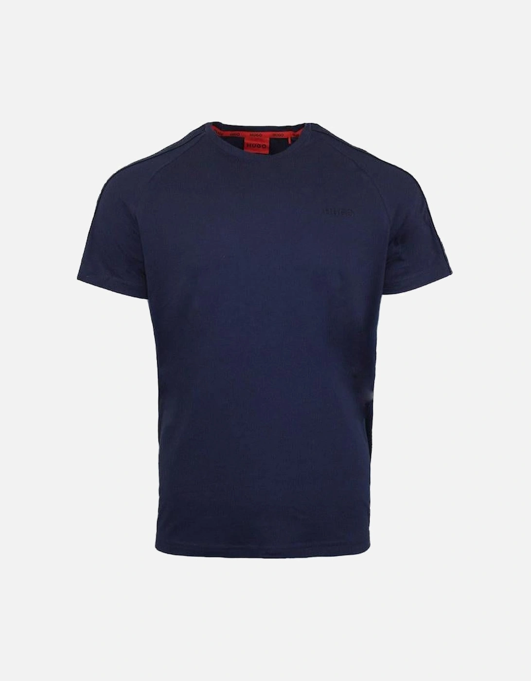 HUGO Tonal Logo Stretch Cotton T-Shirt, Dark Blue, 3 of 2