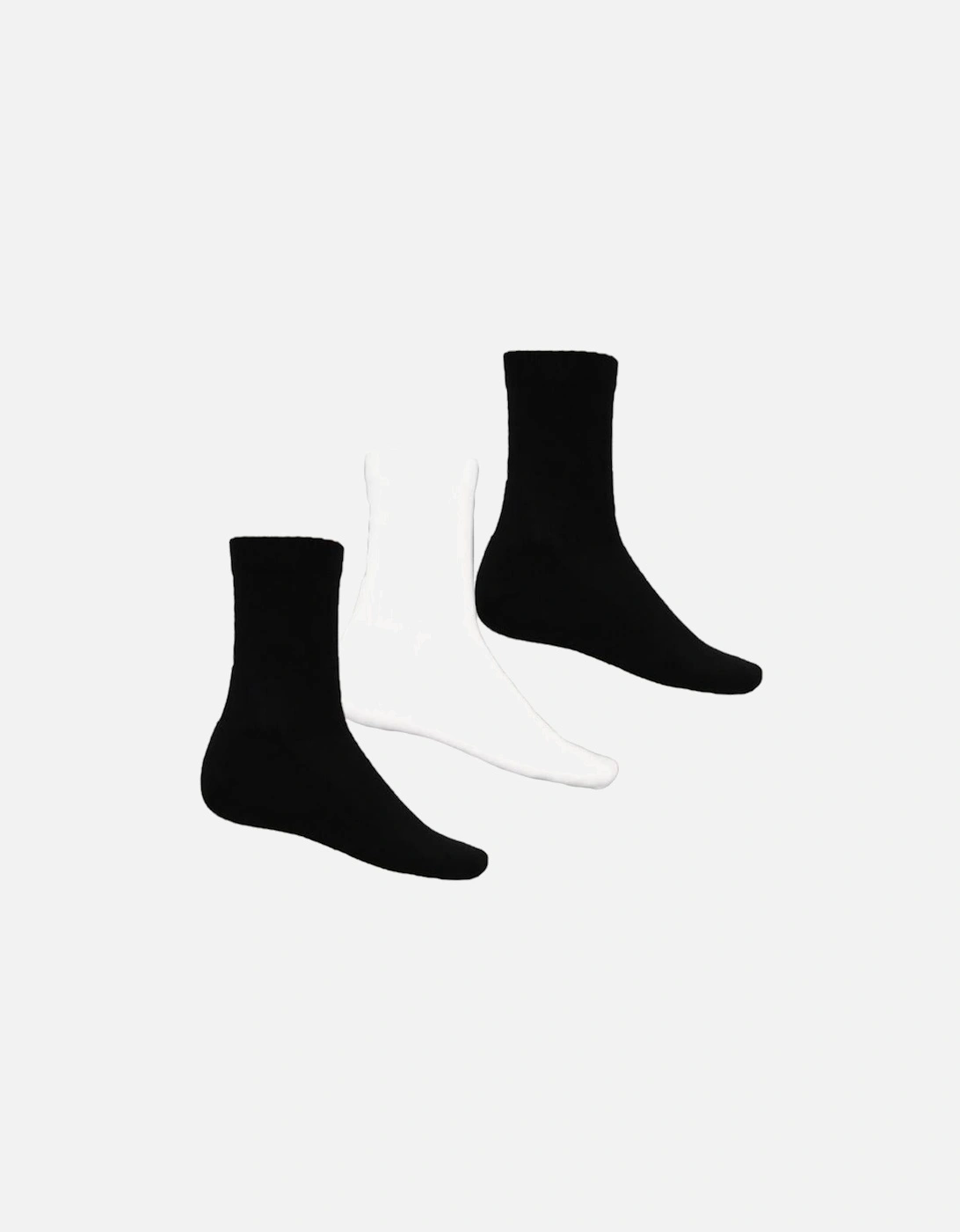 BOSS 3-Pack Bamboo Back Logo Socks, Black/White, 3 of 2
