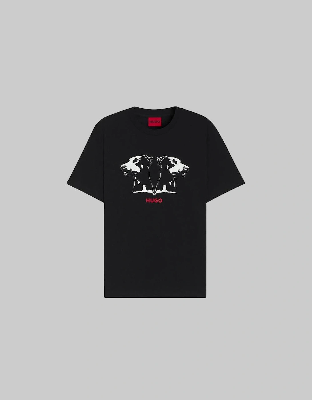 HUGO Dobero Dobermann Print T-Shirt, Black, 2 of 1