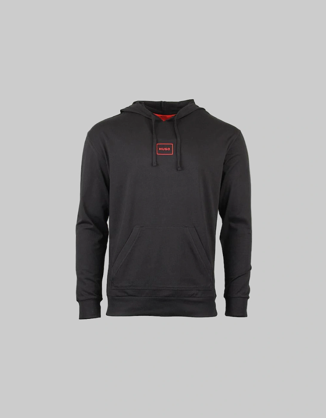 HUGO Laze Lightweight Loungewear Hoodie, Black, 3 of 2