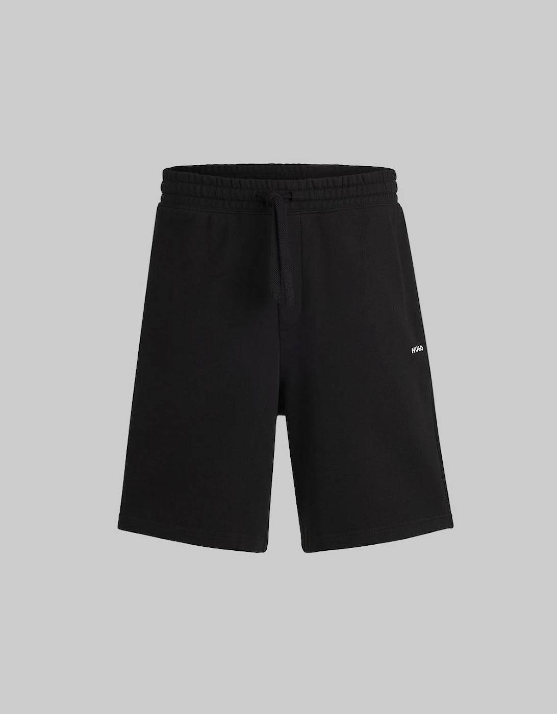 HUGO "Dayono" Relaxed-fit shorts in cotton terry with logo print, Black, 3 of 2
