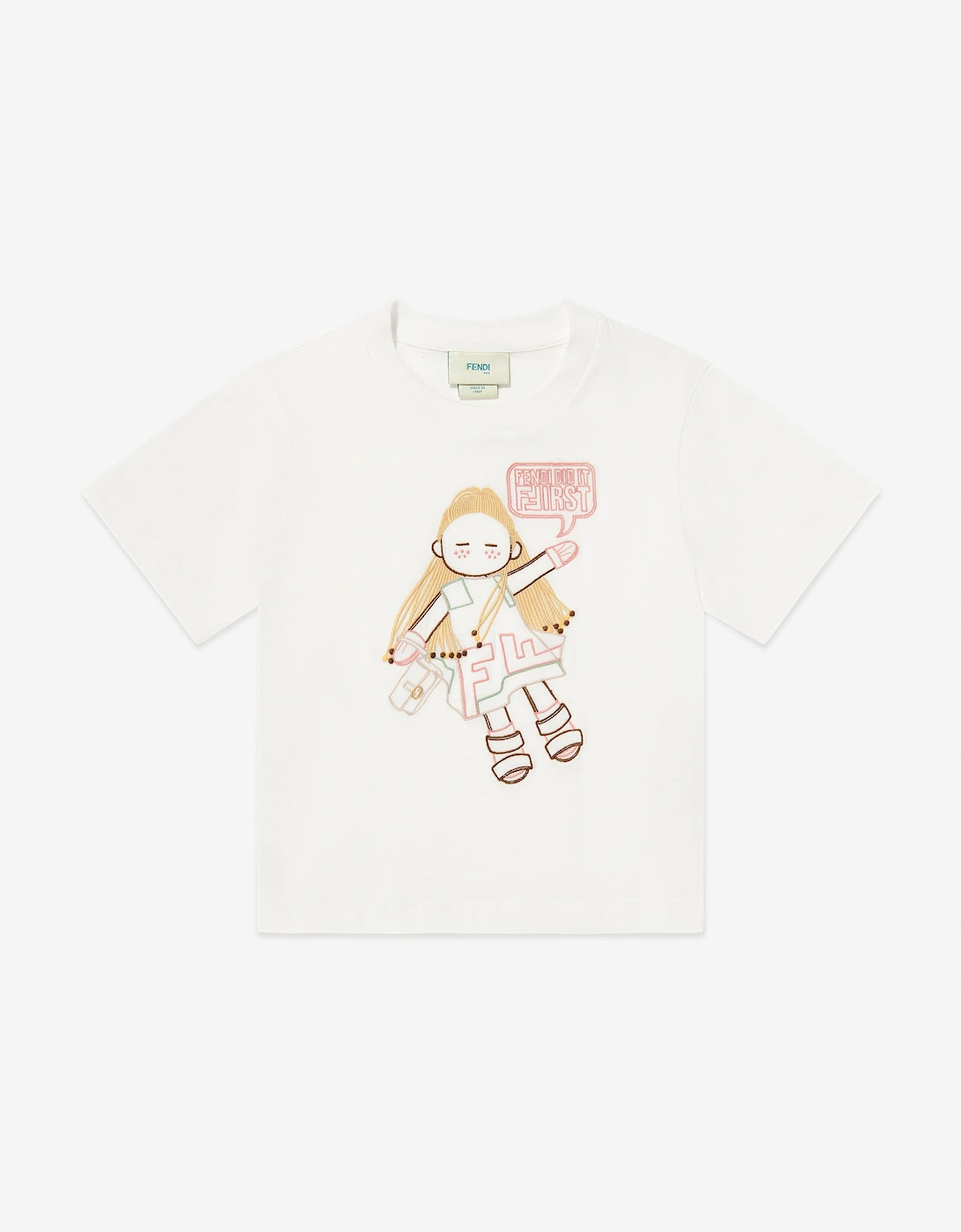 Girls Graphic Print T-Shirt in White, 5 of 4