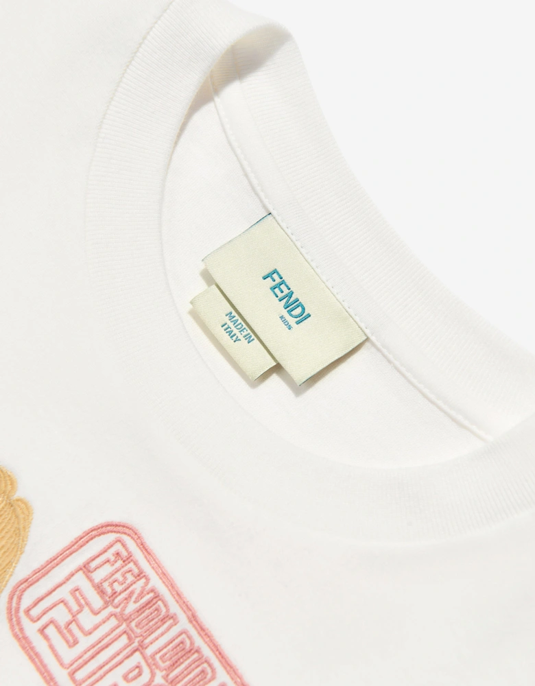 Girls Graphic Print T-Shirt in White