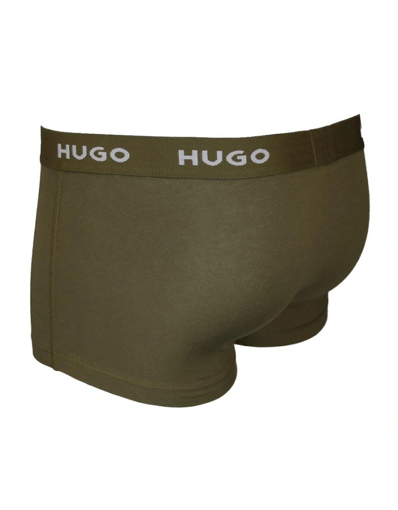 HUGO 3-Pack Boxer Trunks, Black, Green, Grey