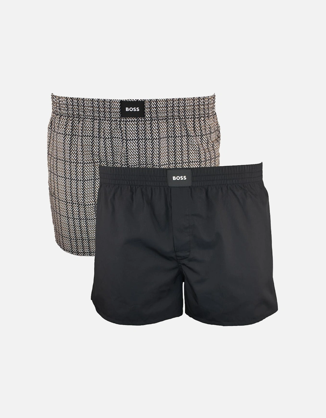 Boss 2-Pack Woven Boxer Shorts, Black, Patterned, 4 of 3