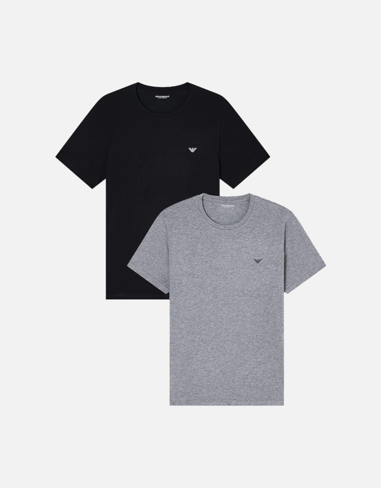 2-Pack Endurance Crew-Neck T-Shirts, Black/Grey