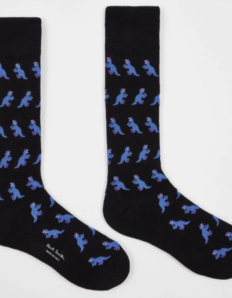 Men's Socks Dino Allover, Black