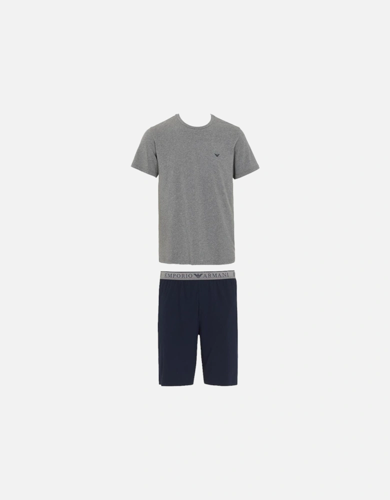 Endurance Short Pyjama Set, Armani Blue/Grey