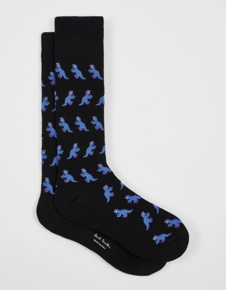 Men's Socks Dino Allover, Black