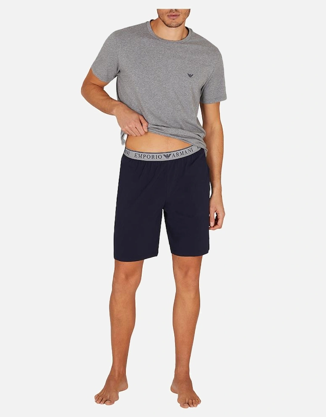 Endurance Short Pyjama Set, Armani Blue/Grey