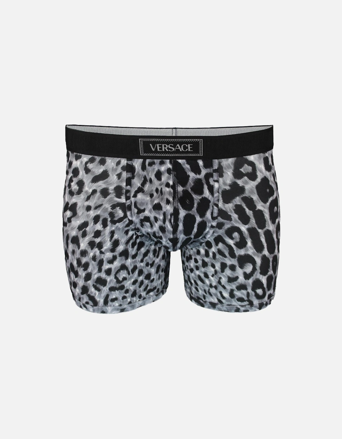 Organic Jersey  leopard Boxer Brief with Tag Waistband, Black/Grey, 3 of 2