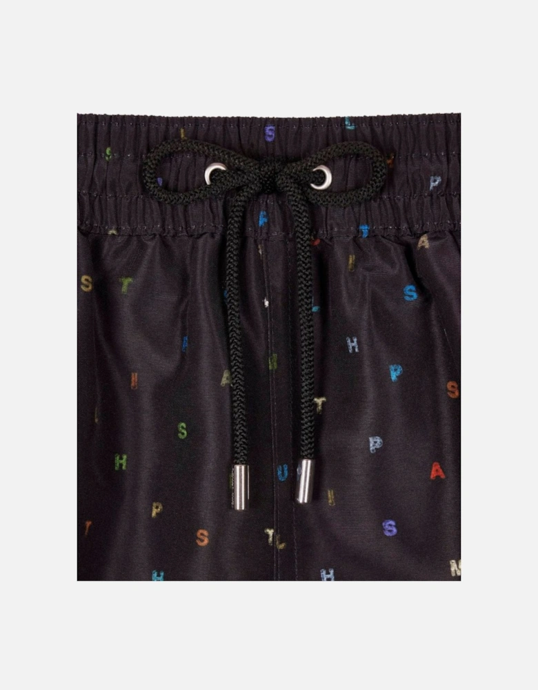 Men Swim Shorts PS Stamp, Black