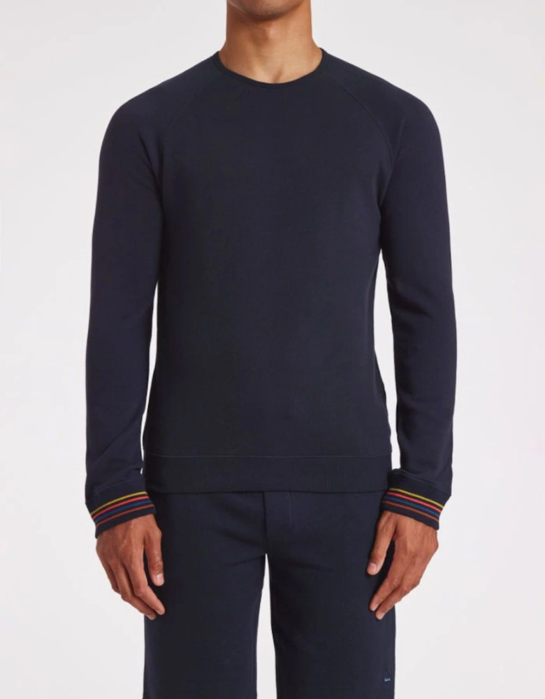 Men's Top Long Sleeve Artist Rib, Navy Blue