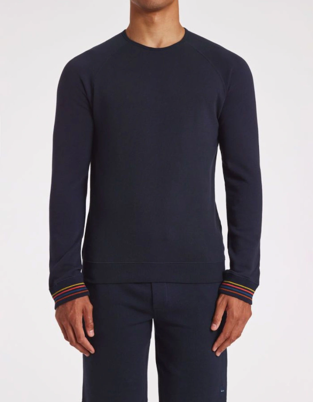 Men's Top Long Sleeve Artist Rib, Navy Blue, 4 of 3