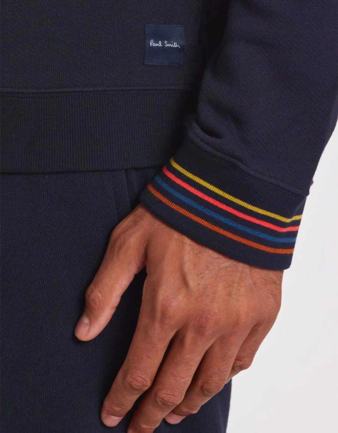 Men's Top Long Sleeve Artist Rib, Navy Blue