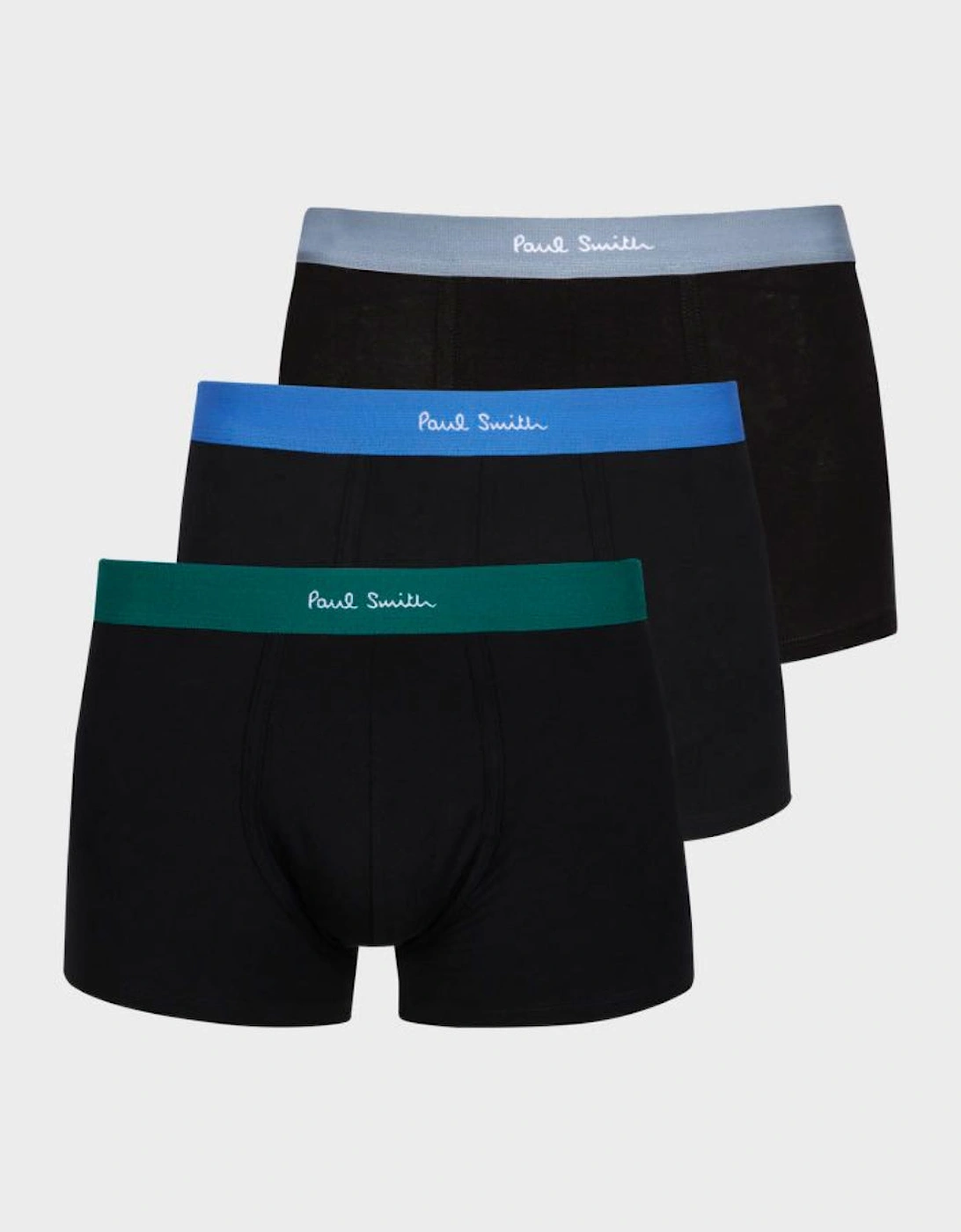 3-Pack Boxer Trunks with Coloured Waistband, Black, 6 of 5