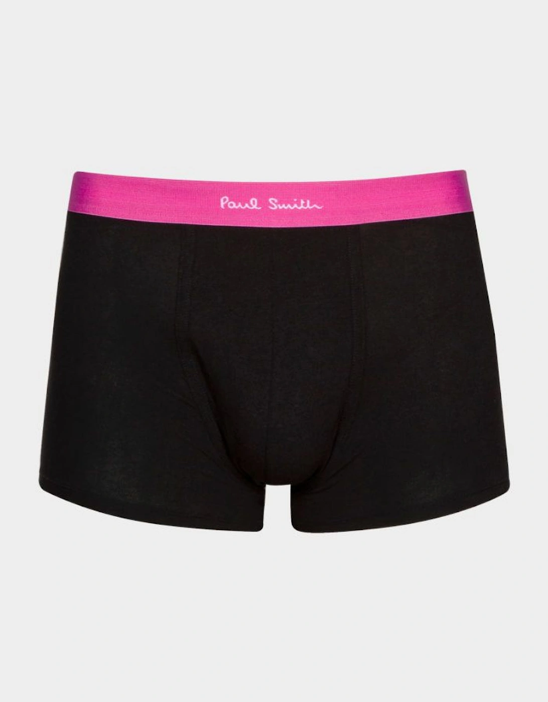 3-Pack Classic Boxer Trunks with Colour Waistband, Black