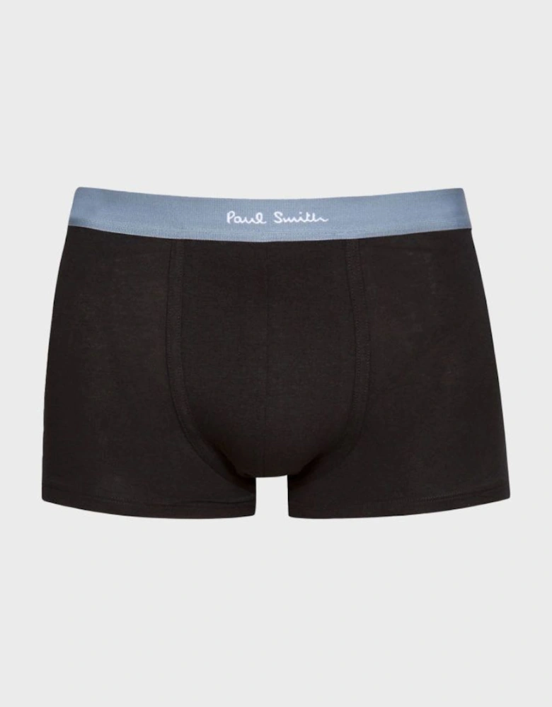 3-Pack Boxer Trunks with Coloured Waistband, Black