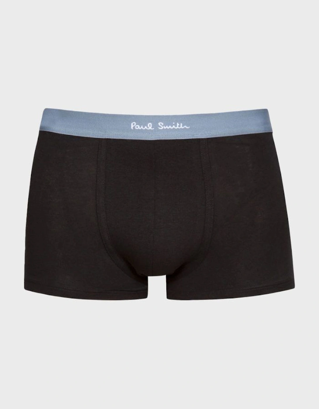 3-Pack Boxer Trunks with Coloured Waistband, Black