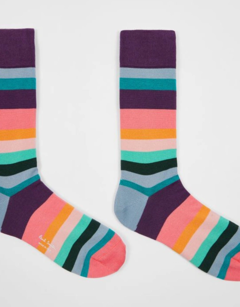 Artist Stripe Men's Socks, One-size