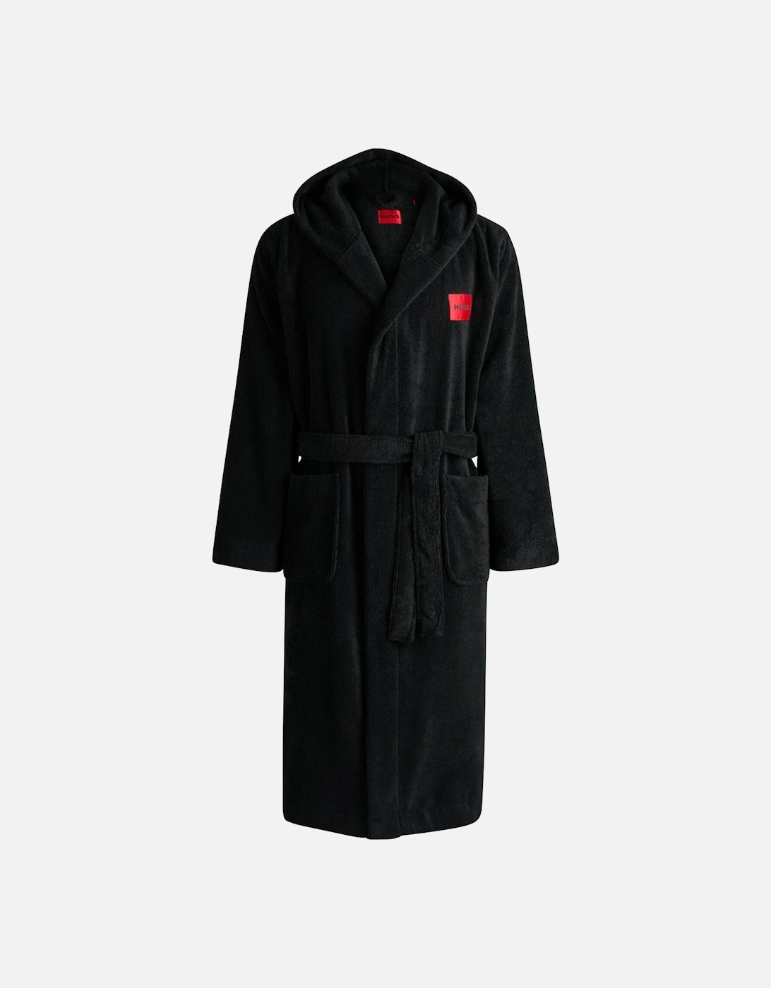 HUGO Terry Hooded Dressing Gown, Black, 2 of 1