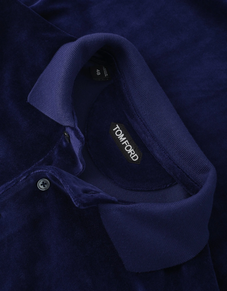 Modal Velour Polo Blue
