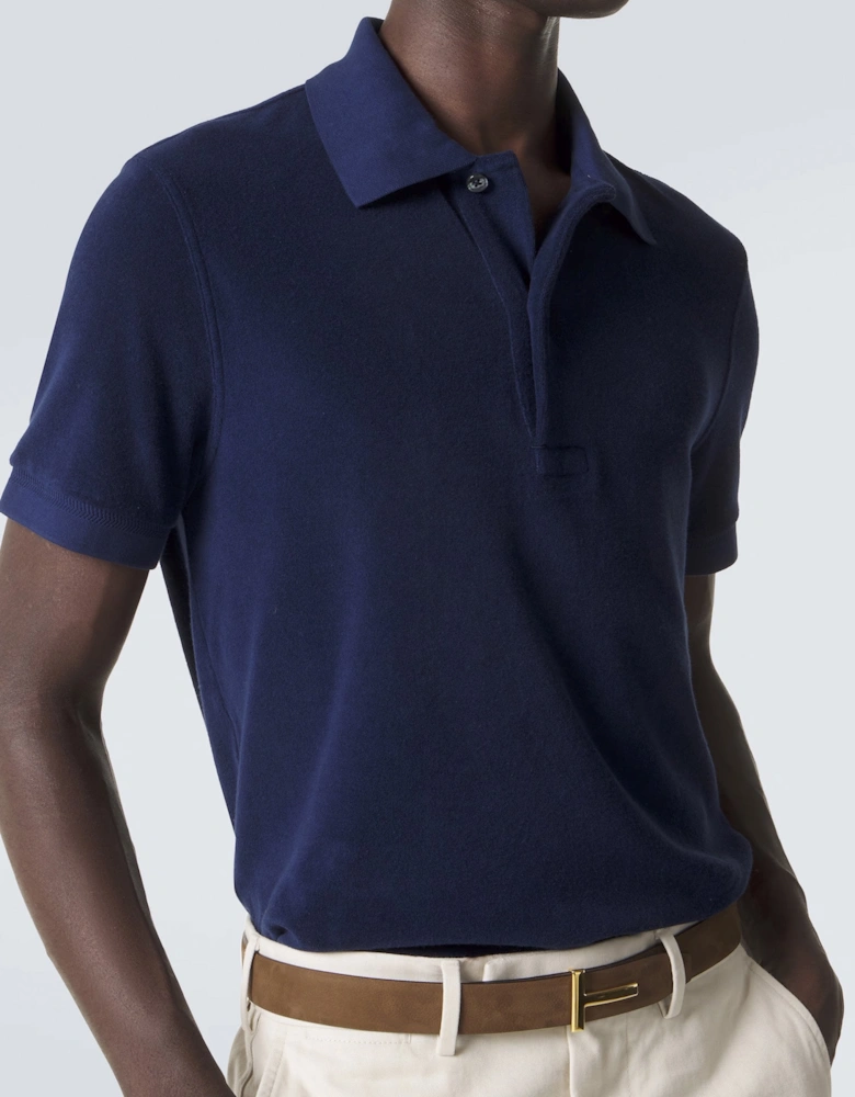 Modal Velour Polo Blue