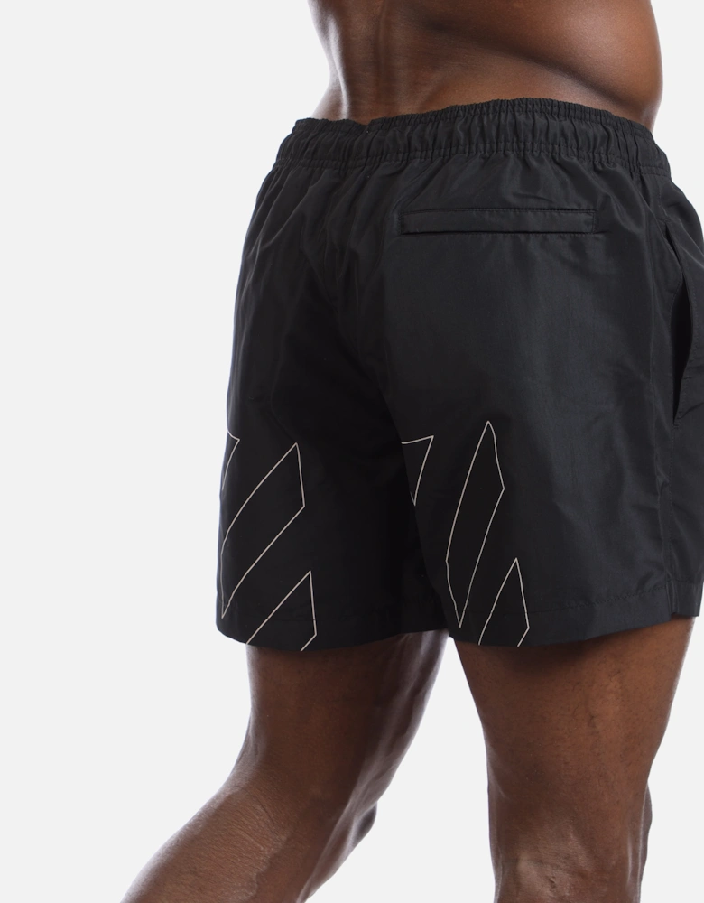 Diagonal Outline Swim Shorts
