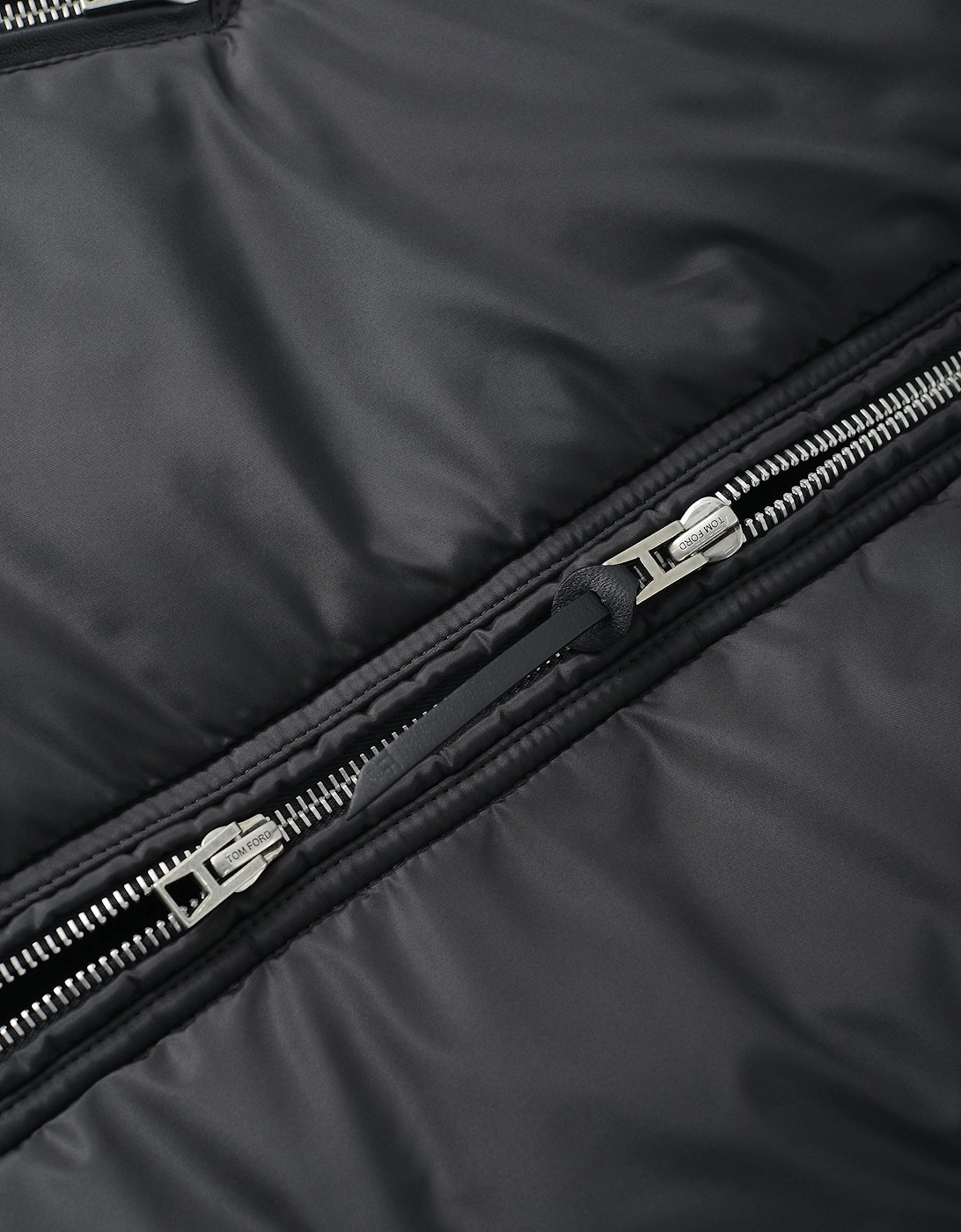 Nylon Front Merino Cardigan Black