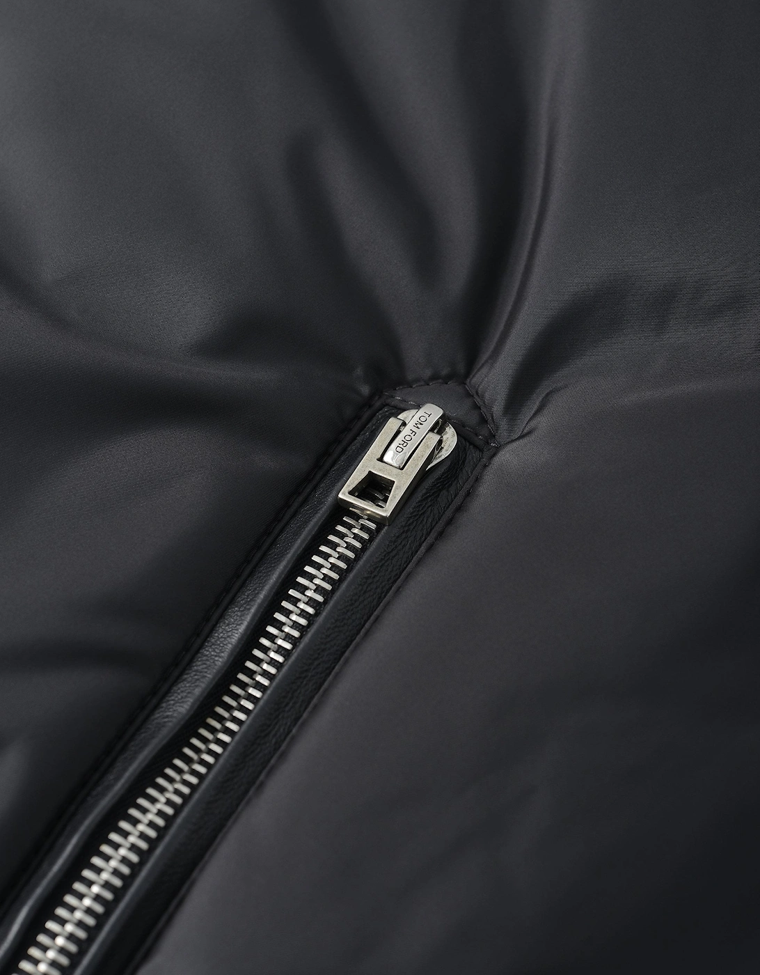 Nylon Front Merino Cardigan Black