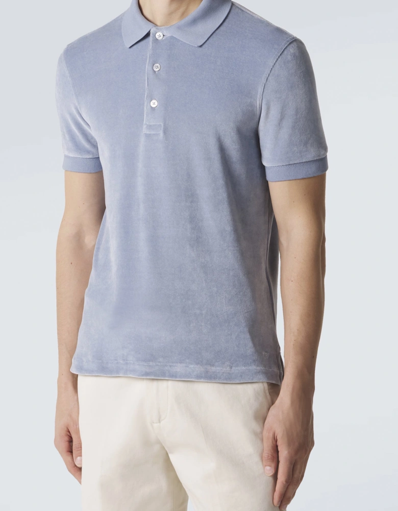 Modal Velour Polo Light Blue
