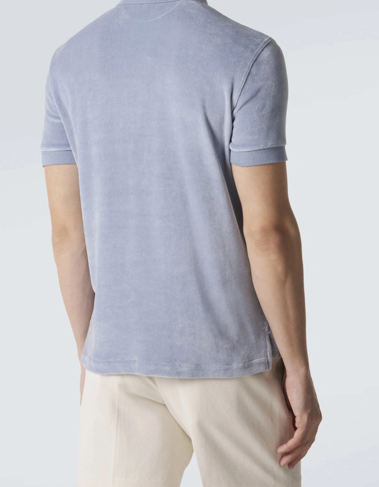 Modal Velour Polo Light Blue