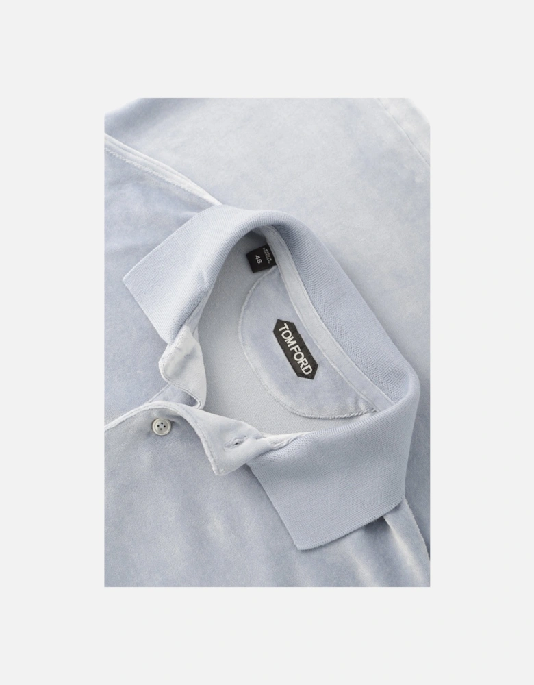 Modal Velour Polo Light Blue