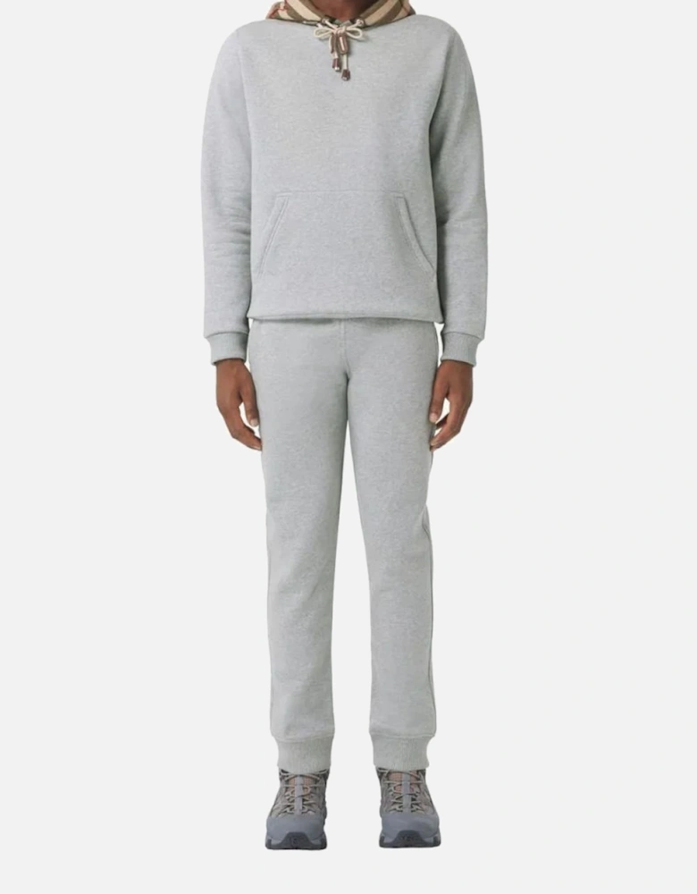 Check Panel Jogging Pants Camel Gray