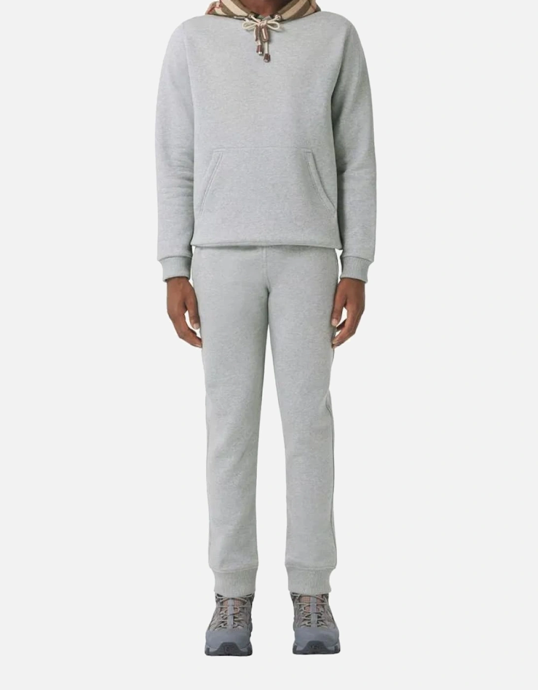 Check Panel Jogging Pants Camel Gray