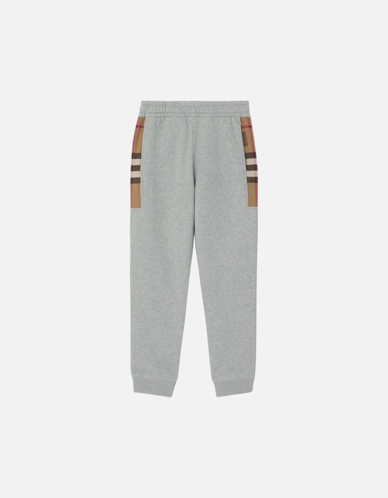 Check Panel Jogging Pants Camel Gray
